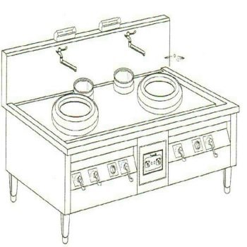 SYCBW-SP-S-240-3   港式鼓風瓦斯爐灶(二主二熱)