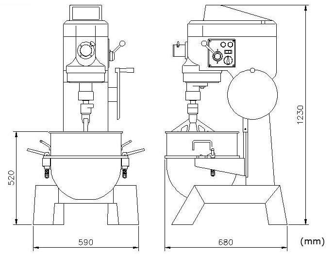 SYSL-BM-50HT	50公升三速皮帶傳動立式小林攪拌機-絞肉座.計時器