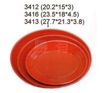 SYSYL-R-3413時尚紅美耐皿-螺紋深腰盤