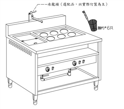 SYCBW-CNE-610    電力式6孔1湯煮麵機