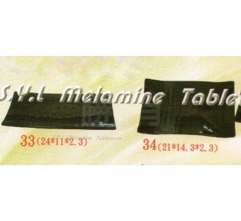 SYSYL-B-33黑炫風美耐皿-長角燒物盤