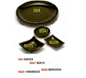 SYHSC-B-8025黑色系列美耐皿-4"四角沾醬碟