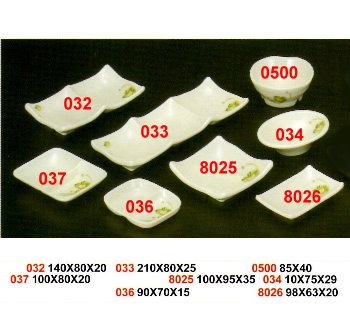 SYHSC-F-036福蓉花系列美耐皿-3.5"雙格豆油池