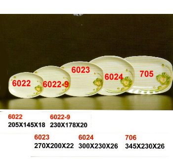 SYHSC-F-6022-9福蓉花系列美耐皿-9"長判盤